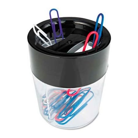Universal Magnetic Clip Dispenser, Two Compartments, Plastic, 2-1/2 x 2-1/2 x 3 8126